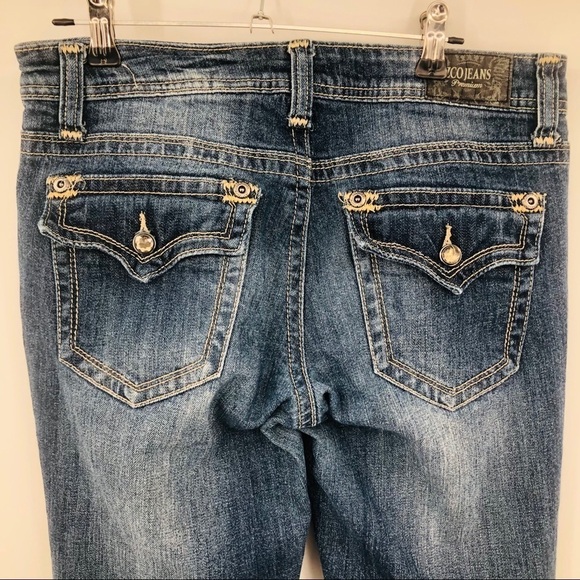 ZCO Jeans Blue distressed‎ jeans boot cut  size 9 - Picture 7 of 14